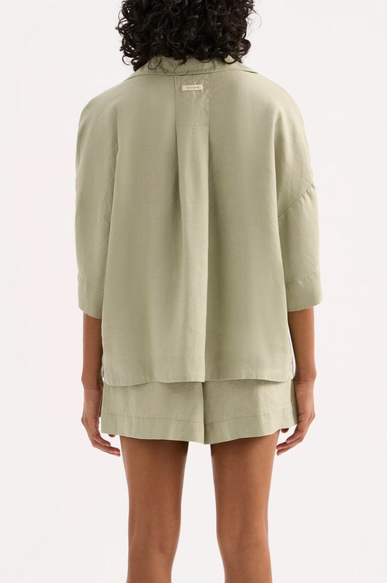 Lounge Linen Shirt Olive