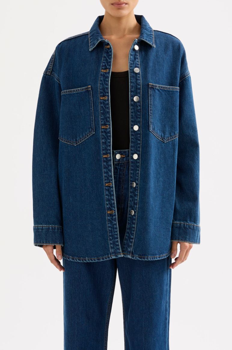 Organic Denim Overshirt Force blue