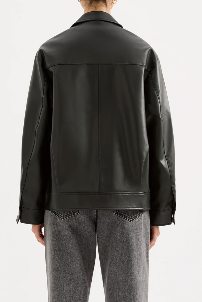 Yaz Faux Leather Jacket Black