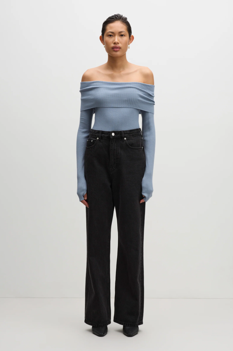 Krishna Off Shoulder Knit Sky