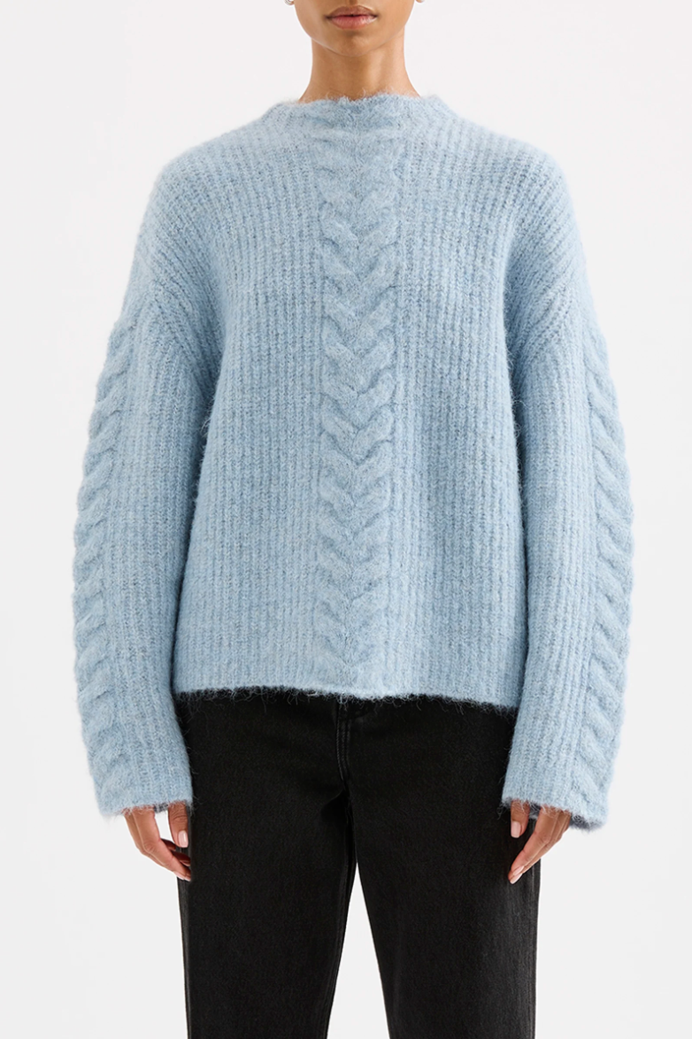 Paige Cable Knit Sky