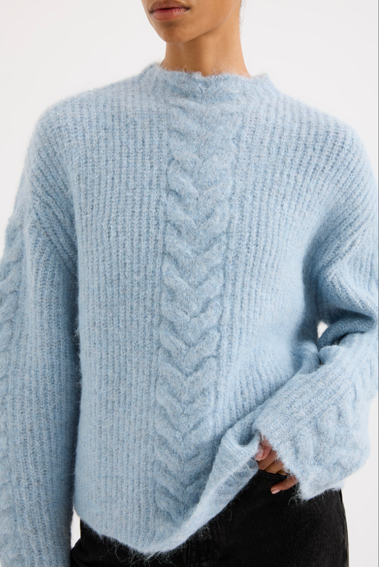 Paige Cable Knit Sky