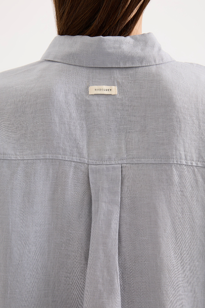 Lounge Linen Longline Shirt Storm