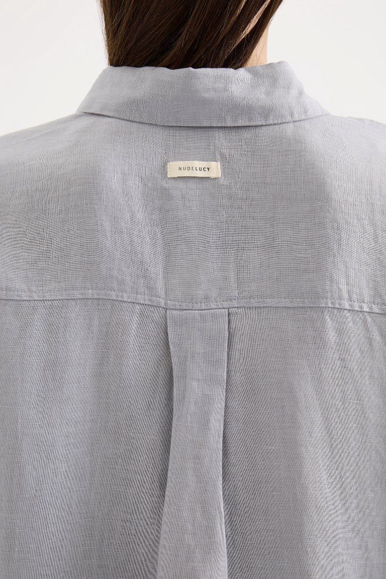 Lounge Linen Longline Shirt Storm
