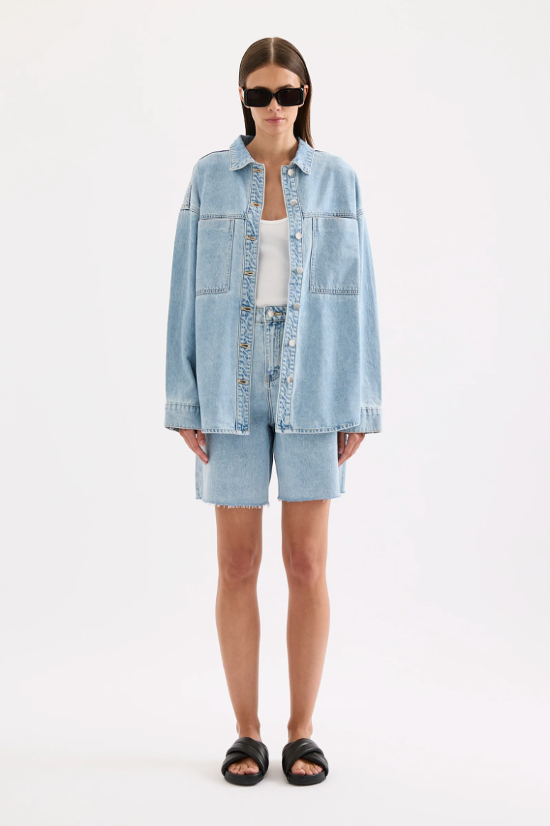 Sheeba Denim Short Sky Blue