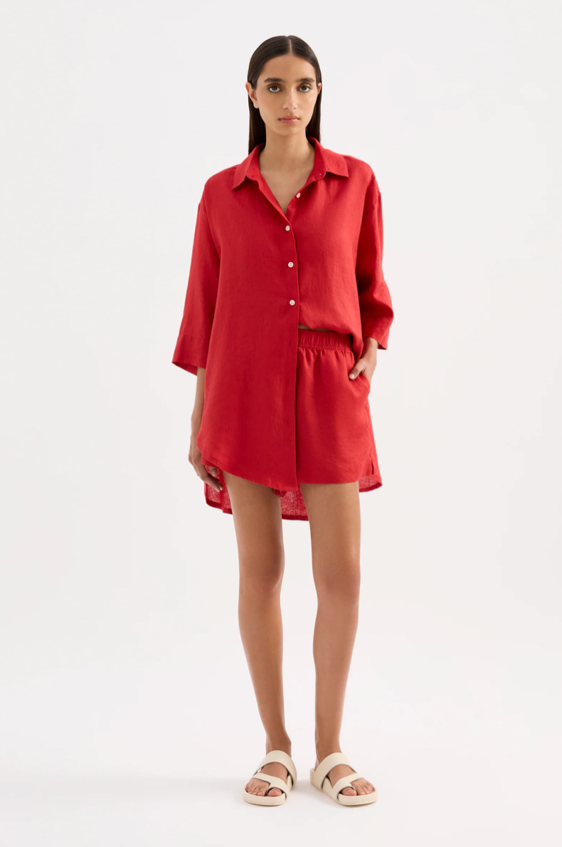 Lounge Linen Short Vermillion