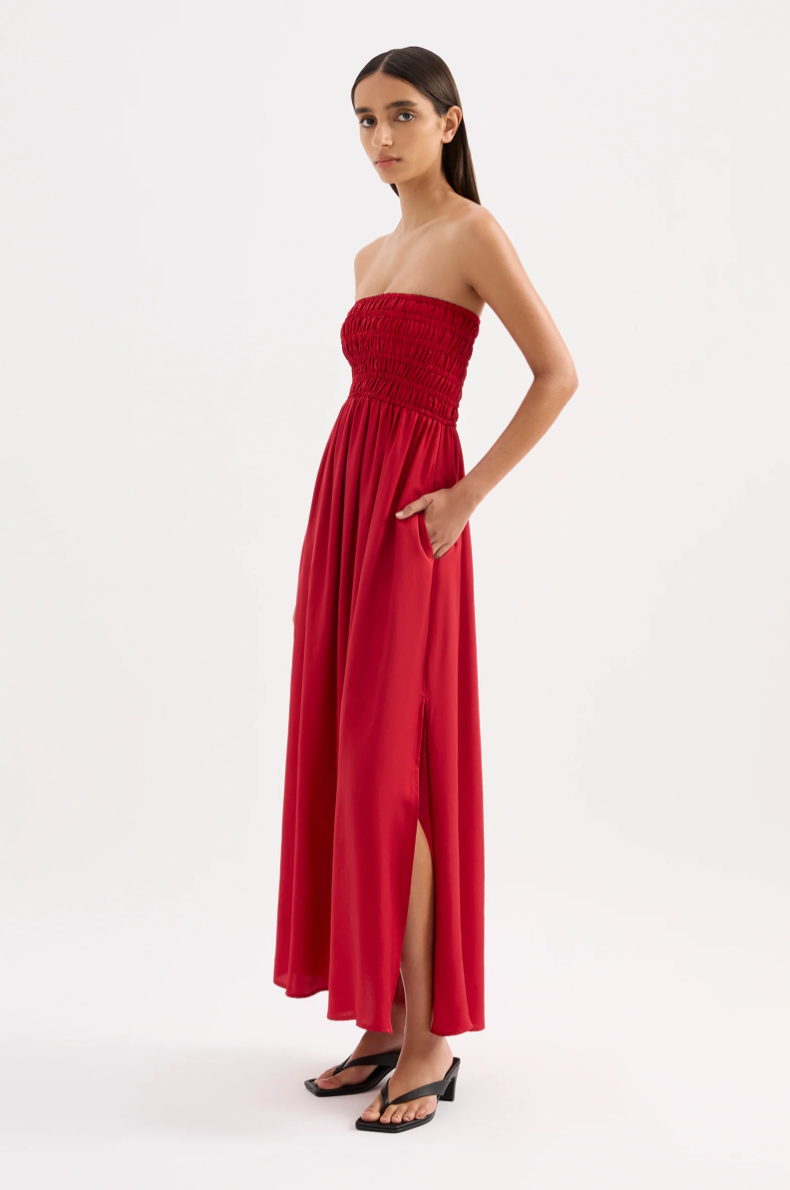 Zuri Tencel Maxi Dress Crimson