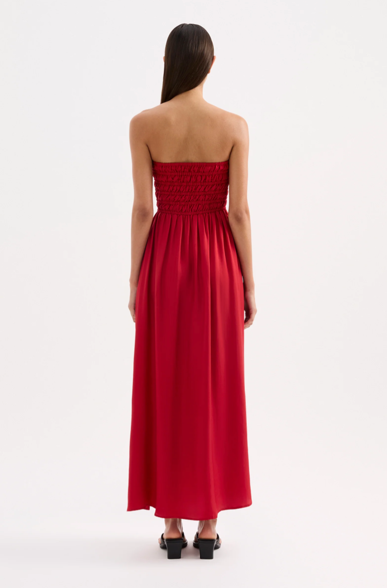 Zuri Tencel Maxi Dress Crimson