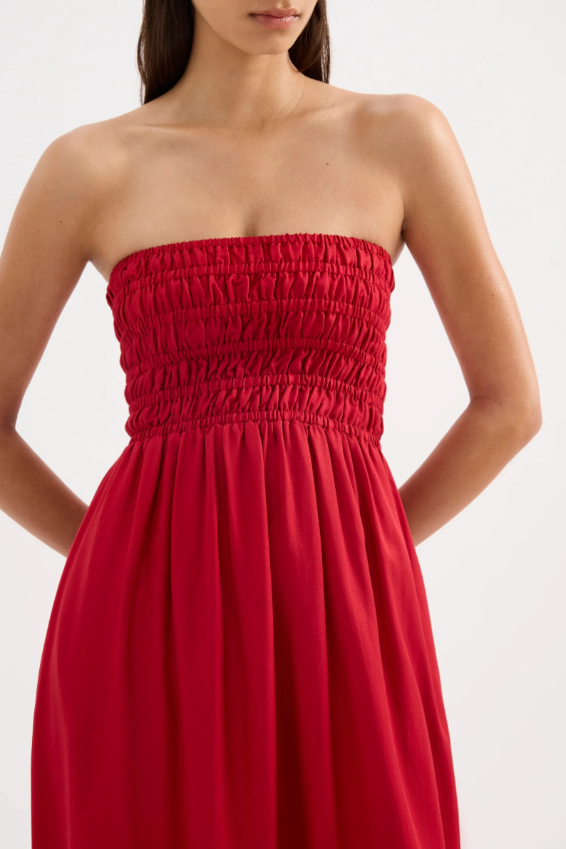 Zuri Tencel Maxi Dress Crimson
