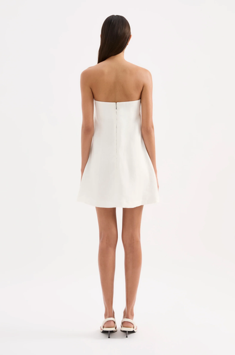 Elyse Linen Mini Dress White