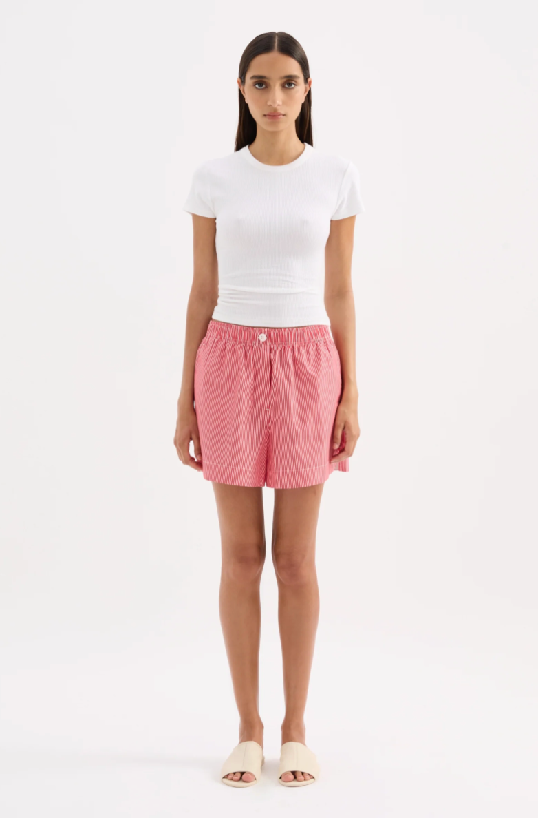 Anouk Stripe Short Red