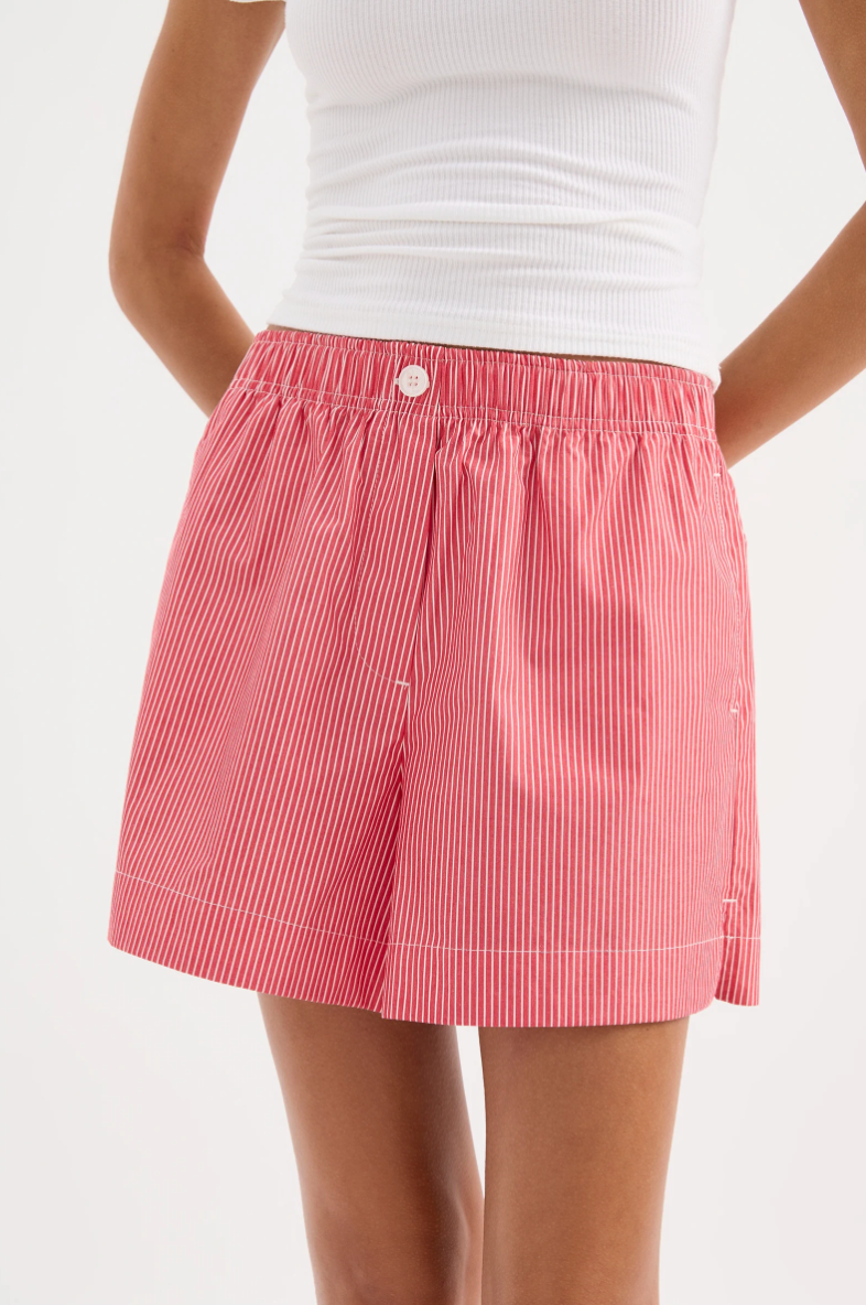 Anouk Stripe Short Red
