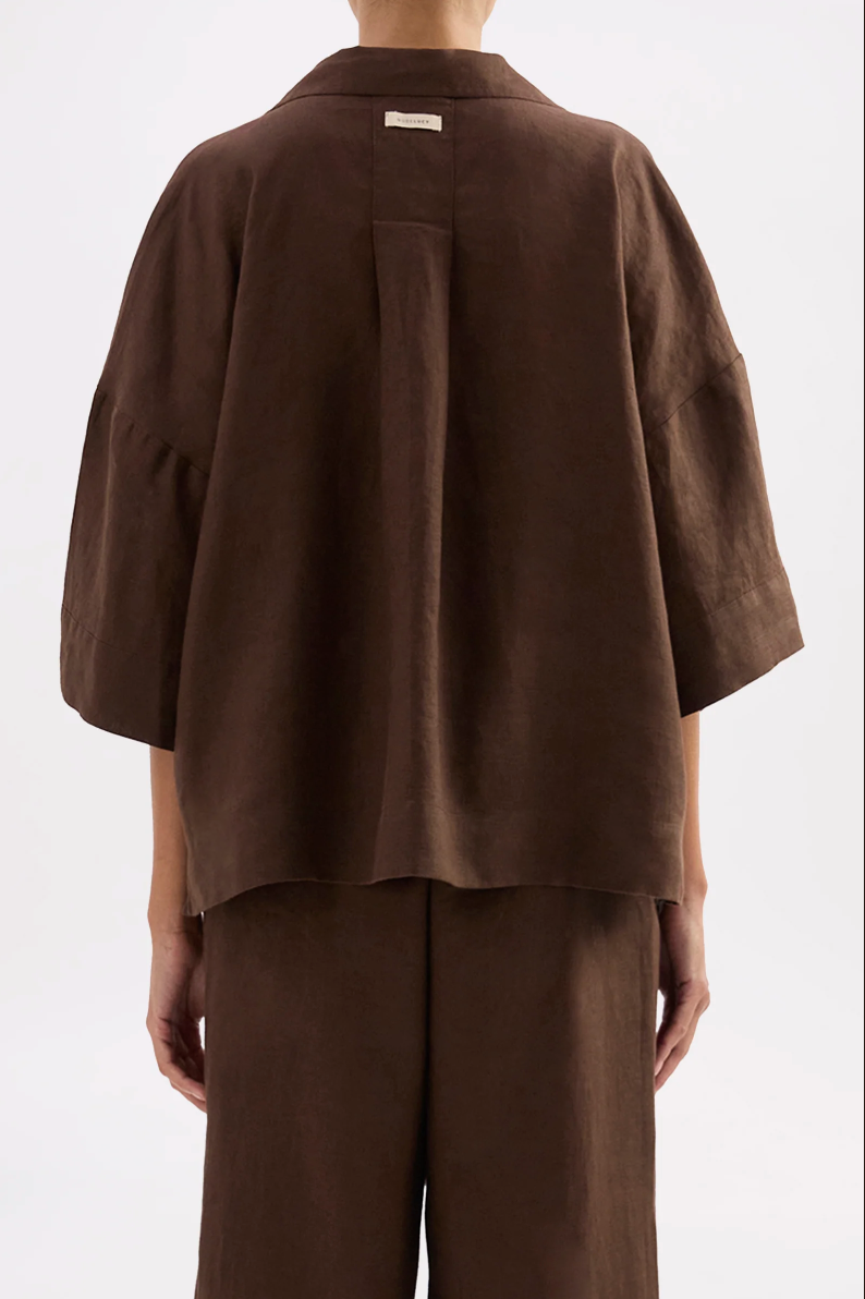 Lounge Linen Shirt Chocolate
