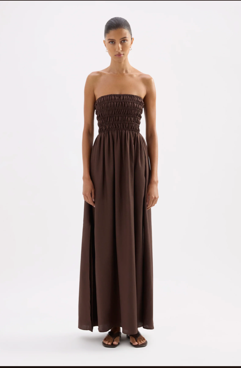 Zuri Tencel Maxi Dress Chocolate