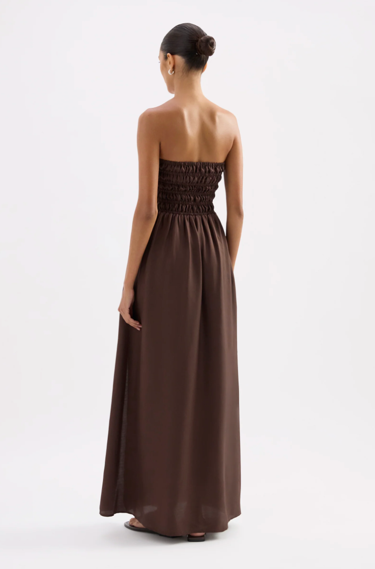 Zuri Tencel Maxi Dress Chocolate