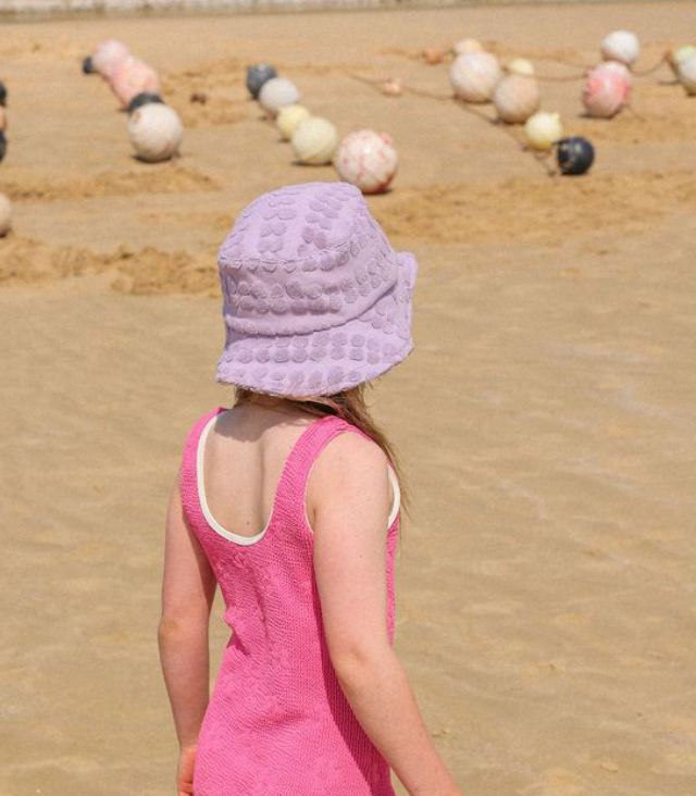 Bubble Terry Towelling Bucket Hat - Mauve