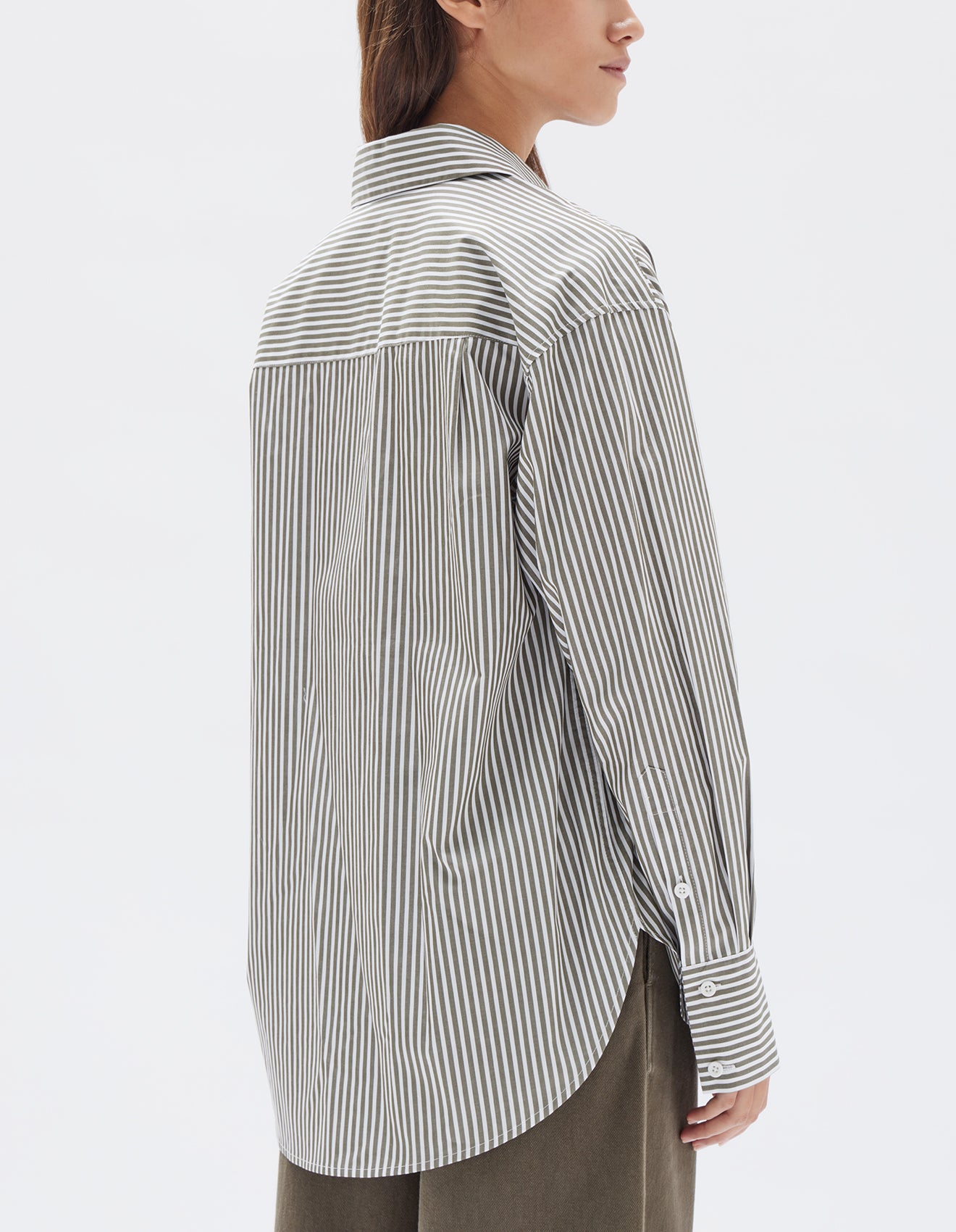 Stripe Poplin Shirt Spruce