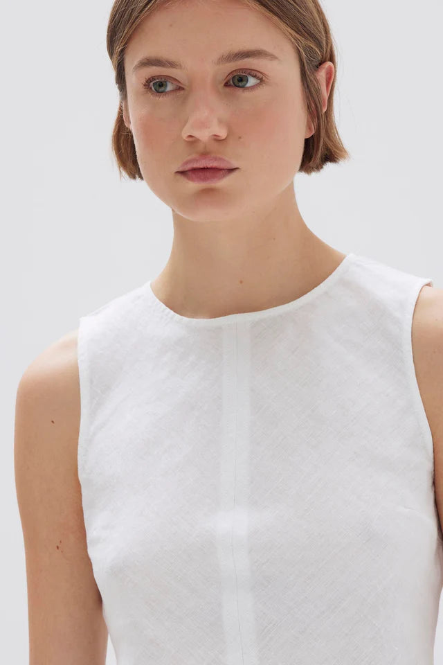 Solis Linen Top White