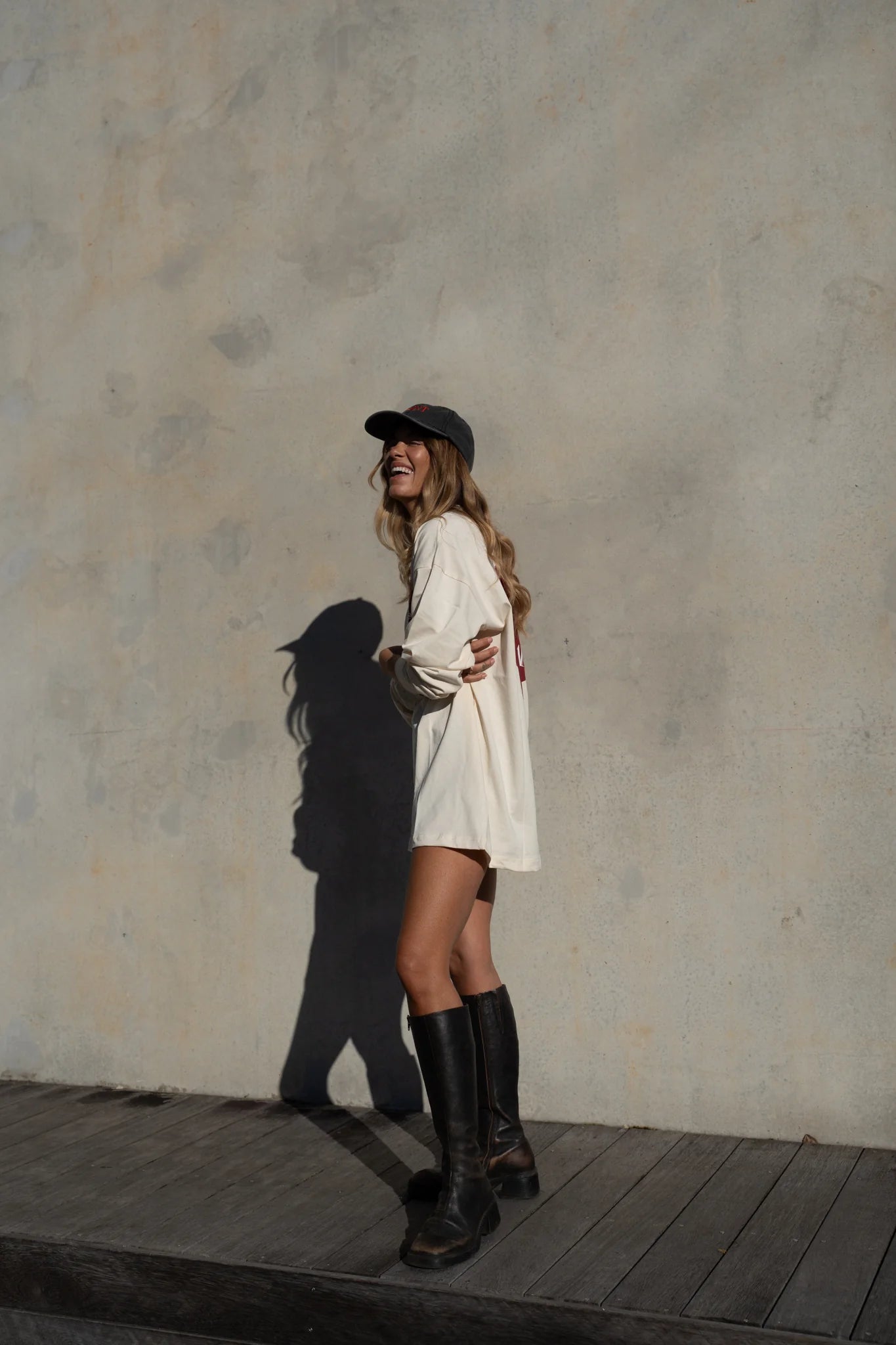 Cherry Heart LS Tee Cream