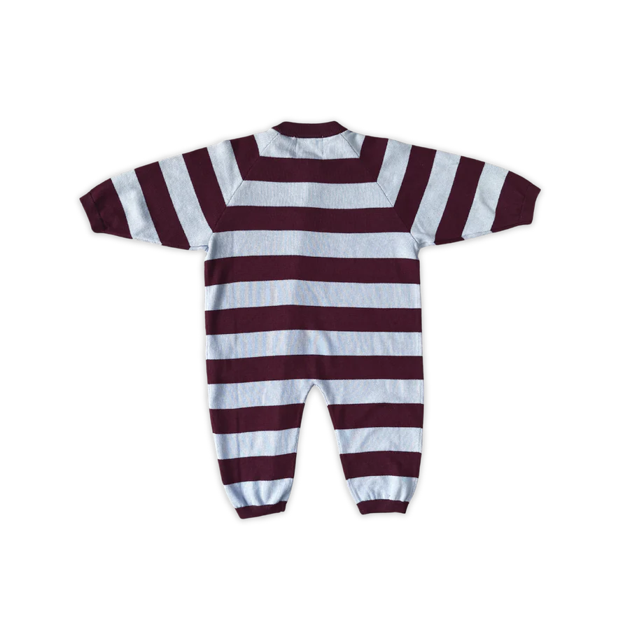 Organic Stripe Starsuit Plum Haze