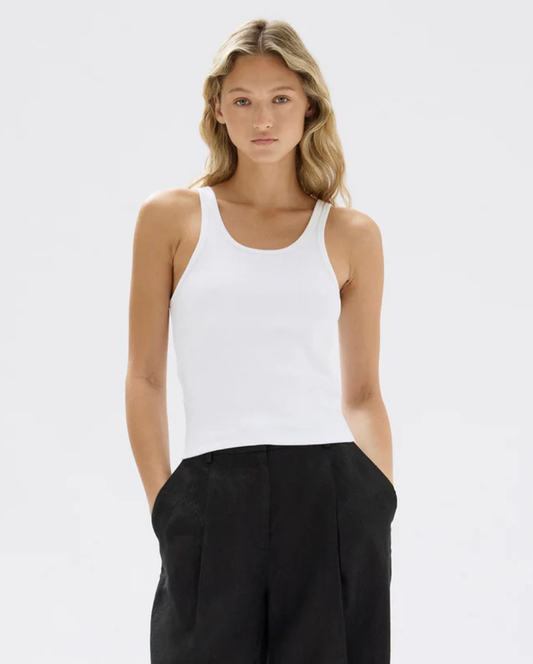 Drew Rib Tank White