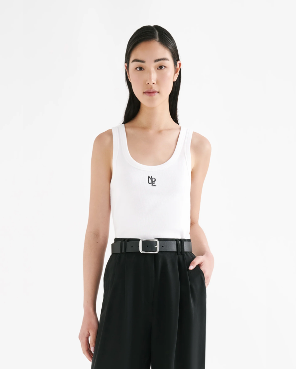 Organic Emblem Tank White