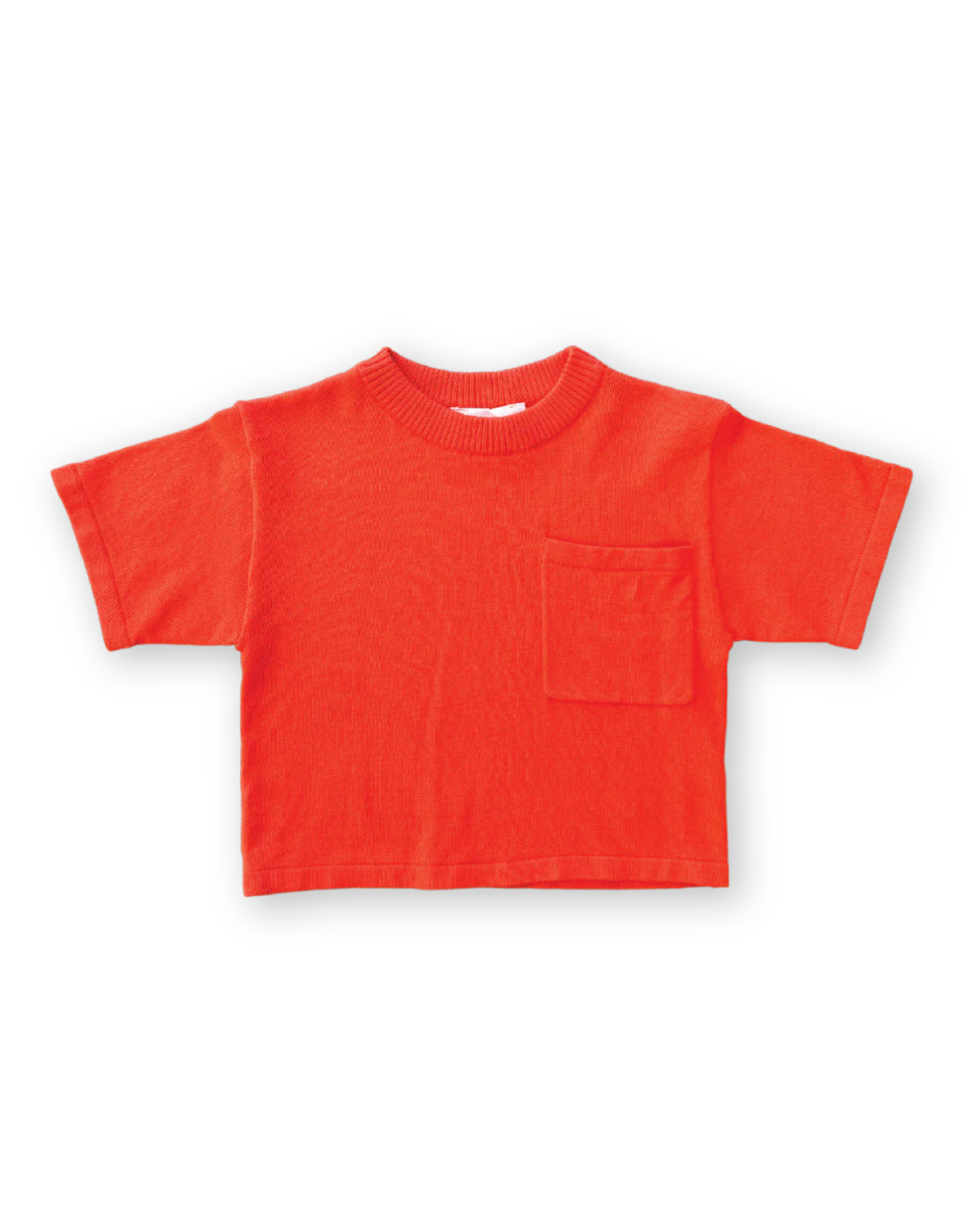 Knitted Pocket Tee Rosso