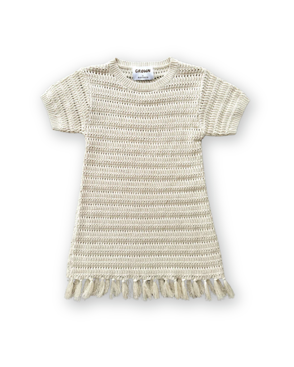 Knitted Tassel Dress Dune