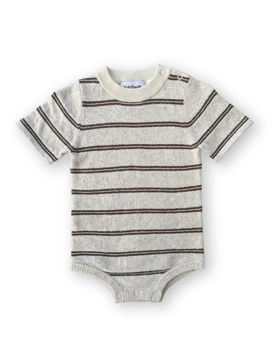 Knitted Stripe Bodysuit Dune