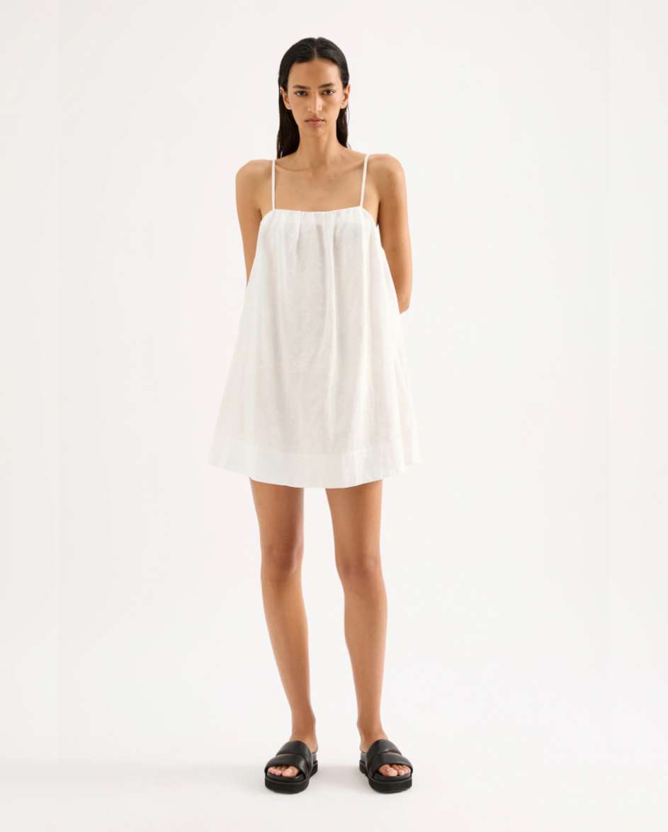 Lounge Linen Dress White