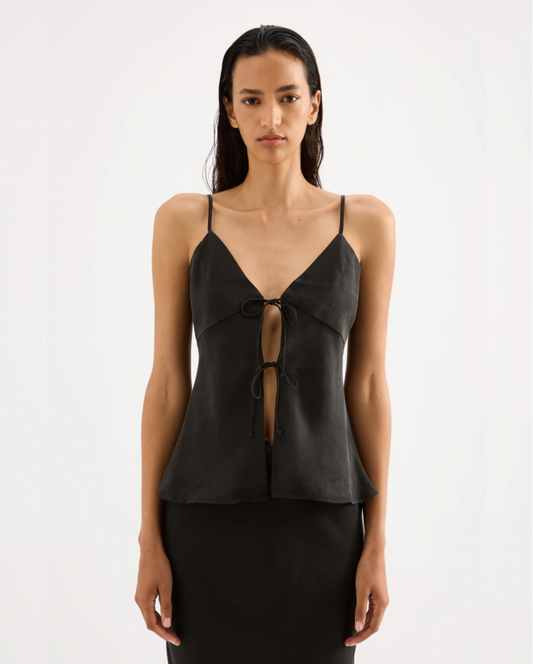 Linnea Cupro Cami Black