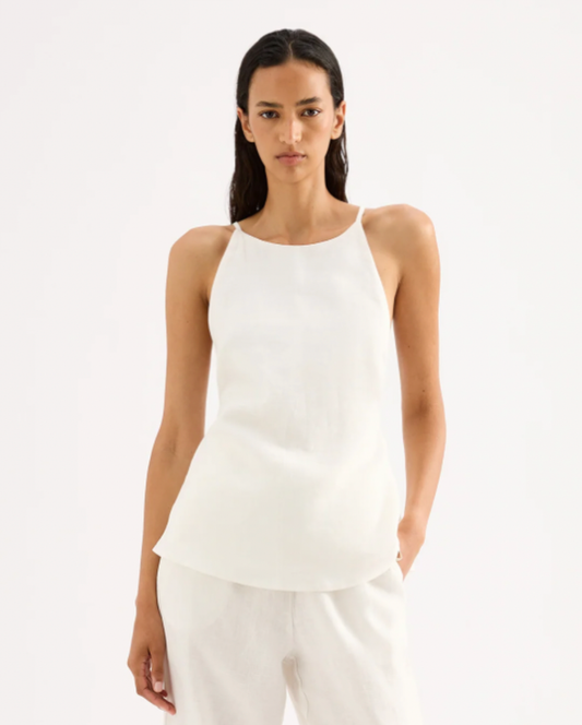 Ziba Linen Top White