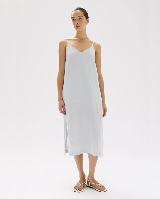 Vallory Linen Slip Dress Blue Haze