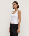 Paulina Scoop Tank White