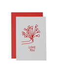 Love you Flowers Card Red