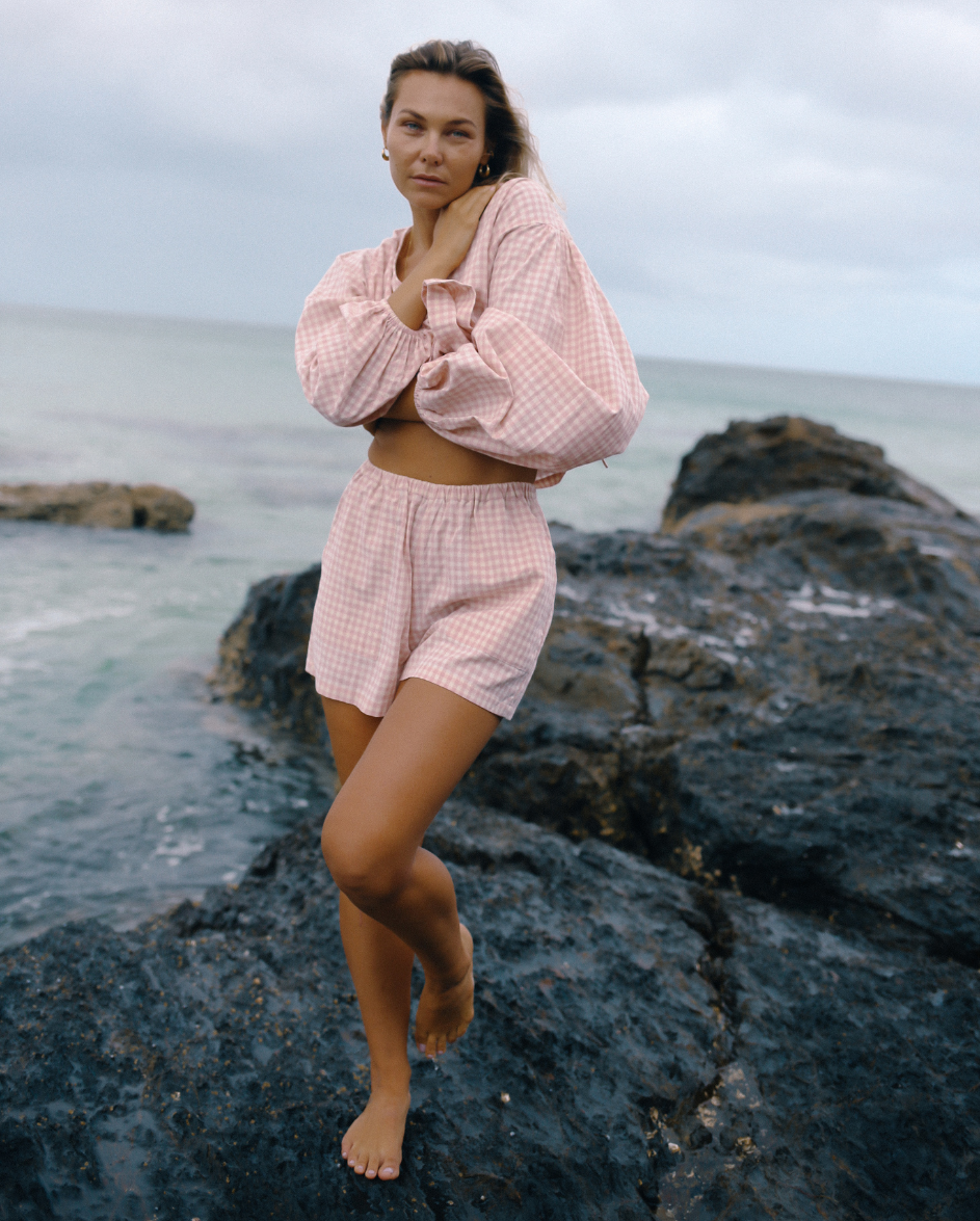 Ava Short Pink Gingham