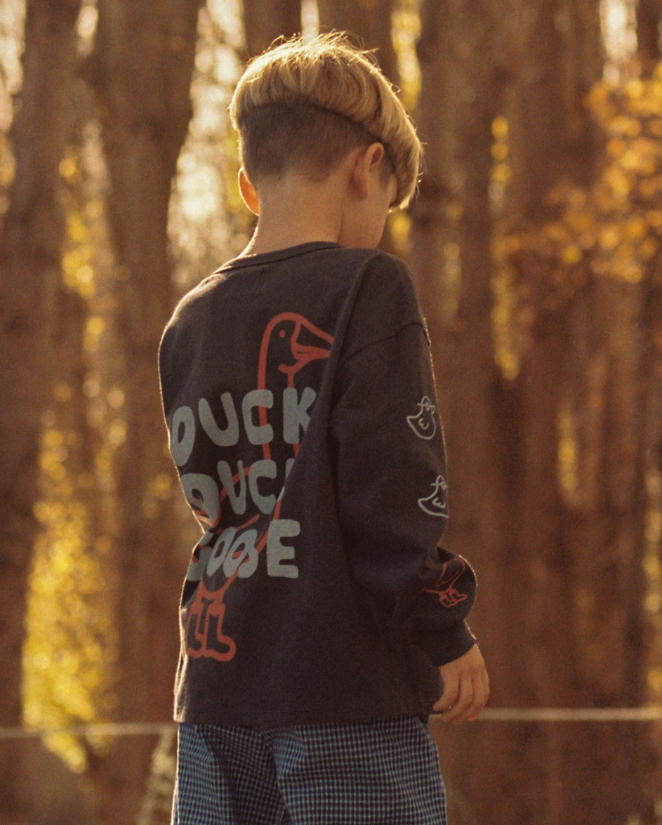 Kids Duck Goose Tee Black