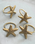 Brass Starfish Napkin Holder Set