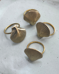 Brass Shell Napkin Holder Set