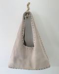 Large Suede Stud Bag Ivory