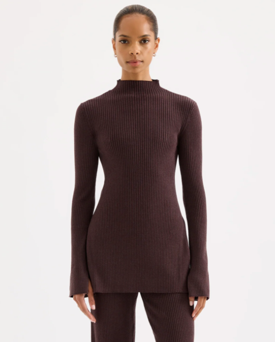 Malo Knit Tunic Bark