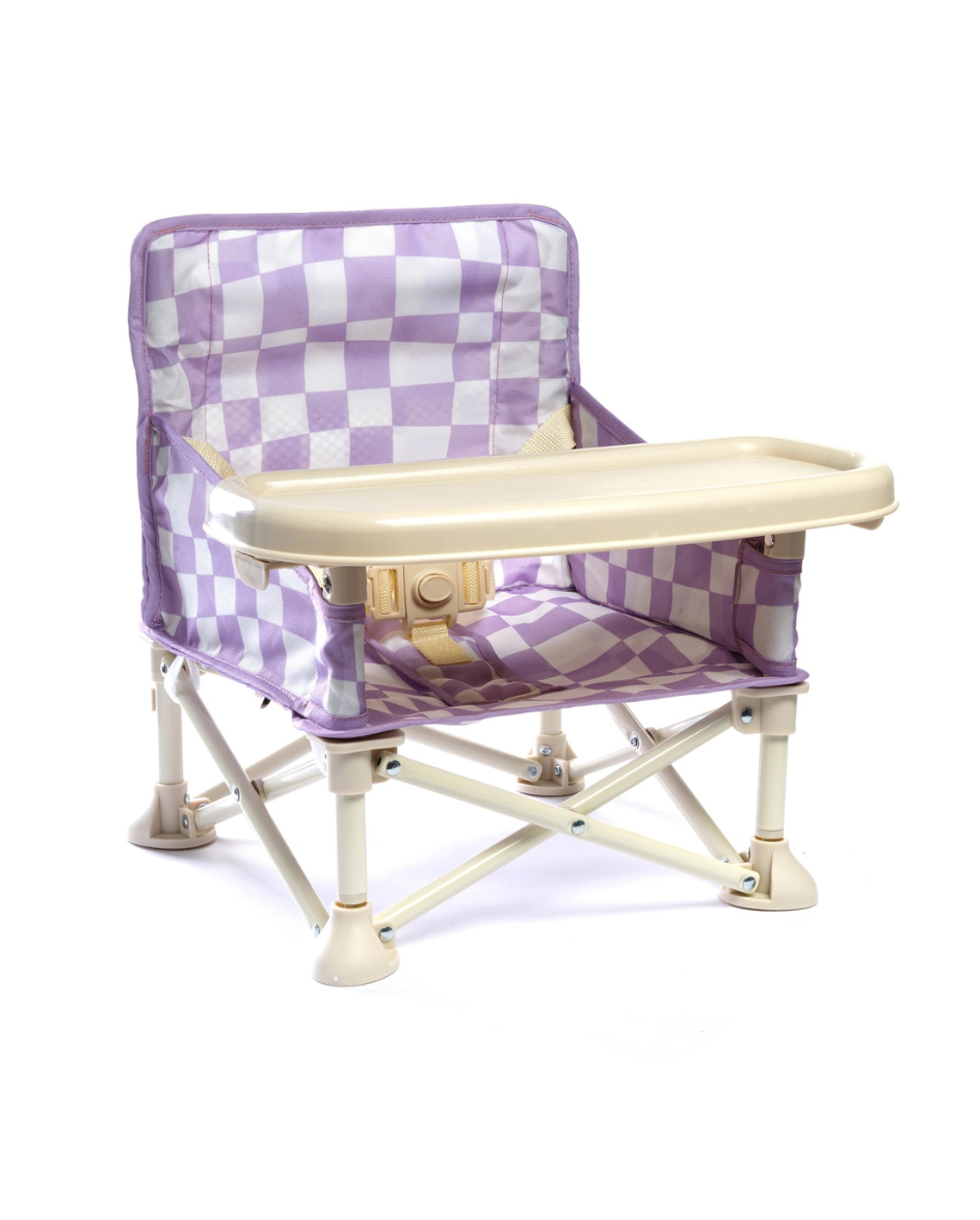 Ava Baby Chair Purple Check