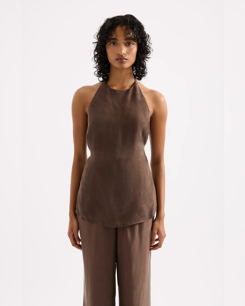 Linnea Cupro Top Clove