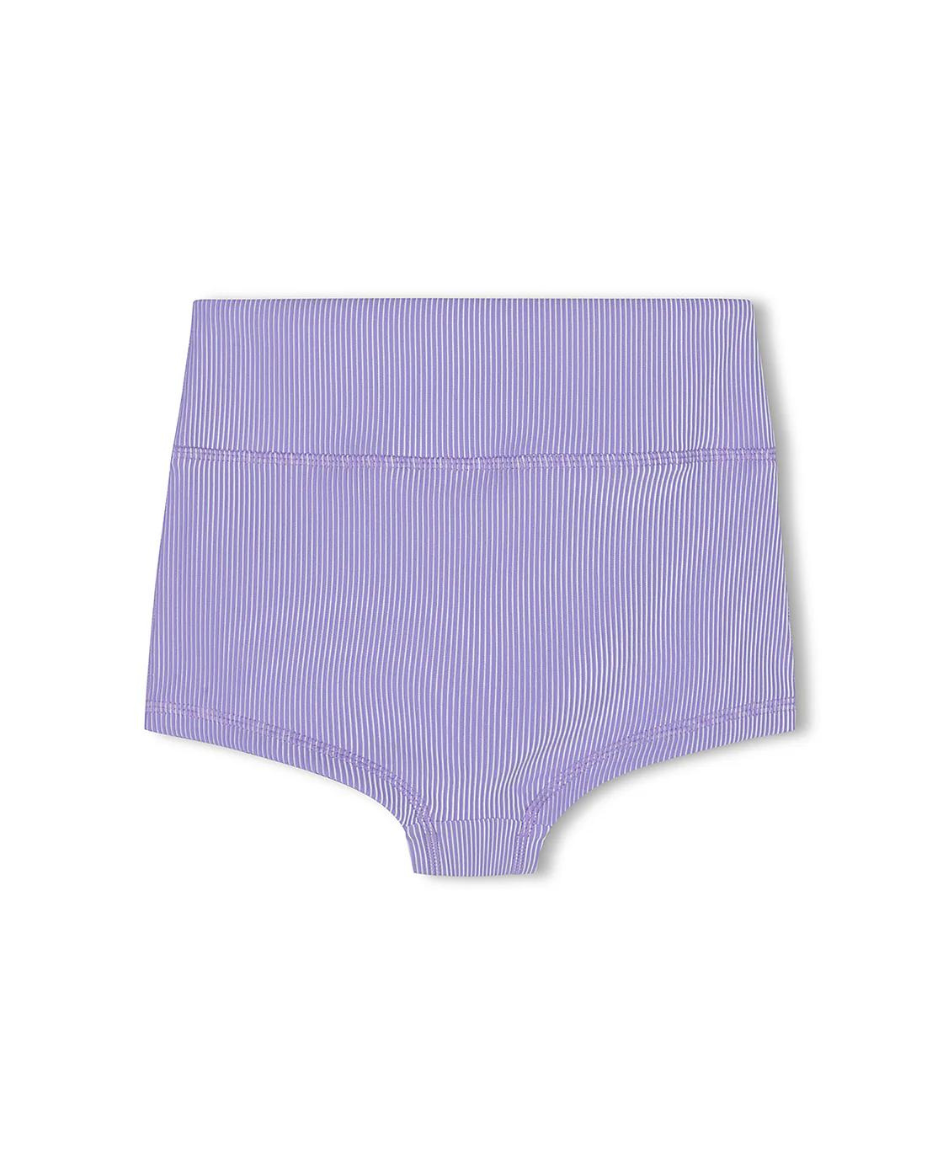 Mini Stripe Rib Boy Short Grape