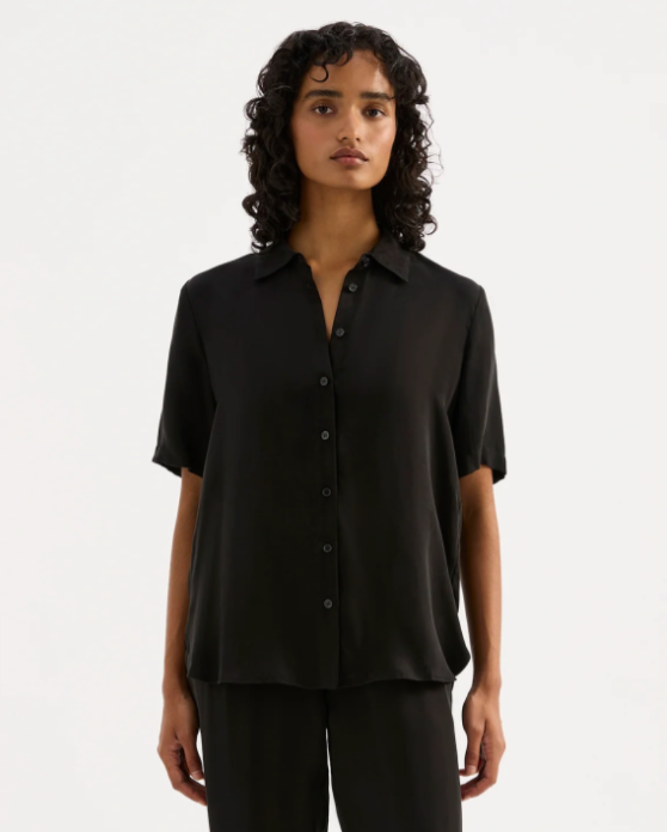 Dara Cupro Shirt Black
