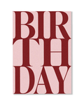BIRTHDAY Red/Pink Card