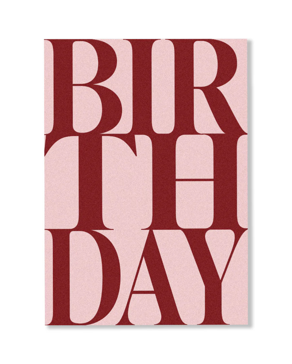 BIRTHDAY Red/Pink Card