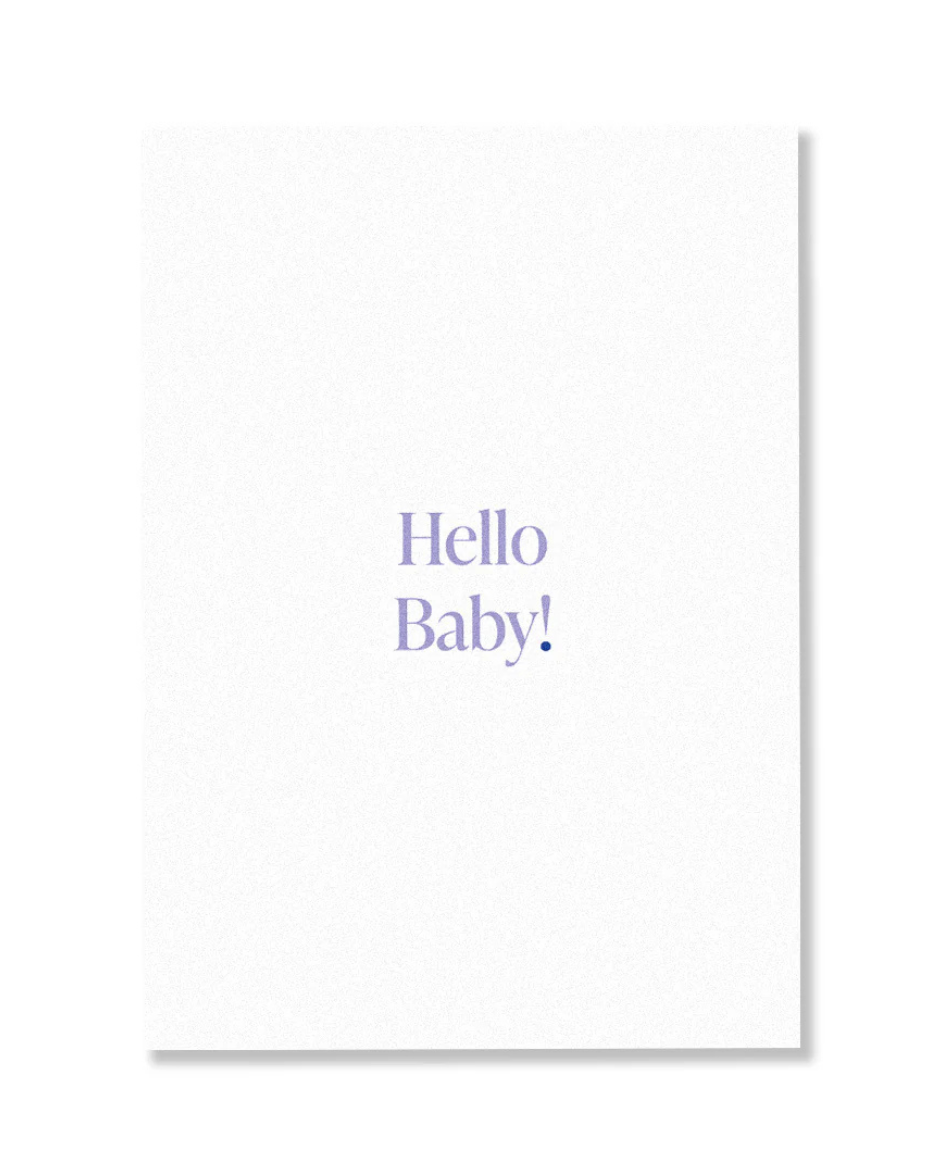 Hello Baby Card White/Blue
