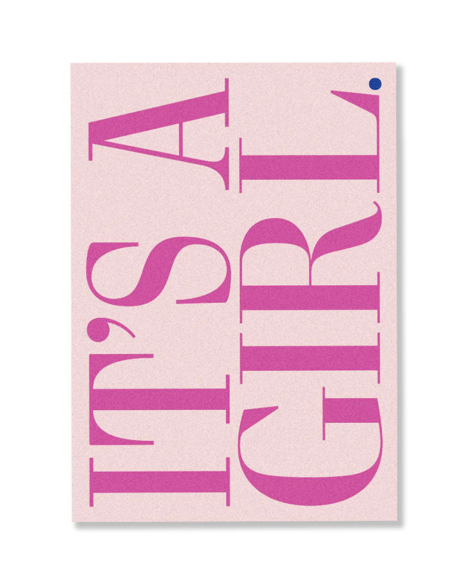 It's A Girl Pink Card