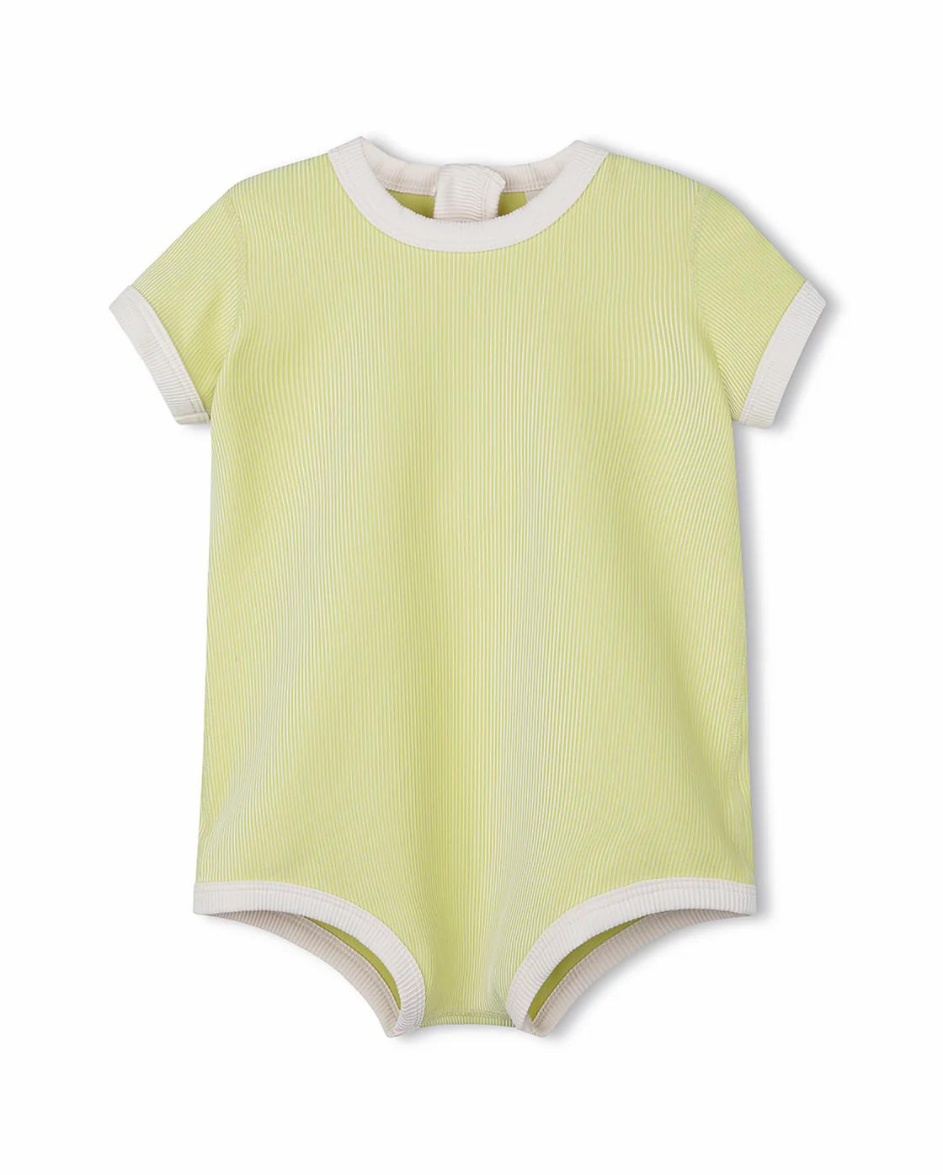 Mini Stripe Rib Infant Onesie Citrus